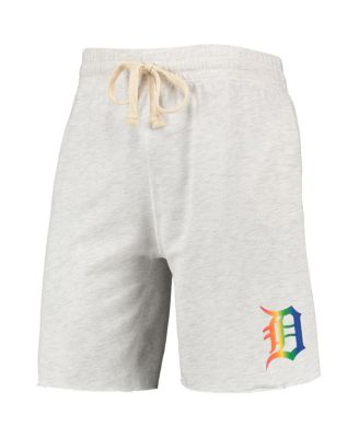 Men's Oatmeal Detroit Tigers Mainstream Logo Terry Tri-Blend Shorts