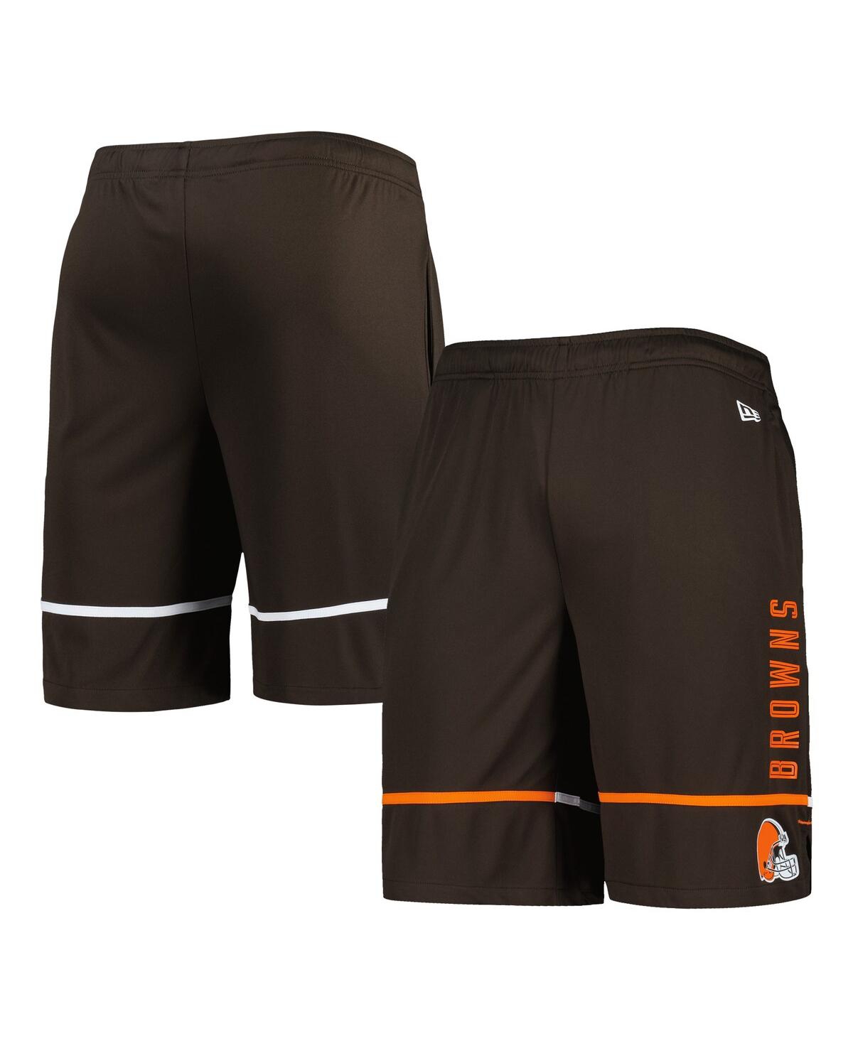 Shop New Era Men's  Brown Cleveland Browns Combine Authentic Rusher Training Shorts