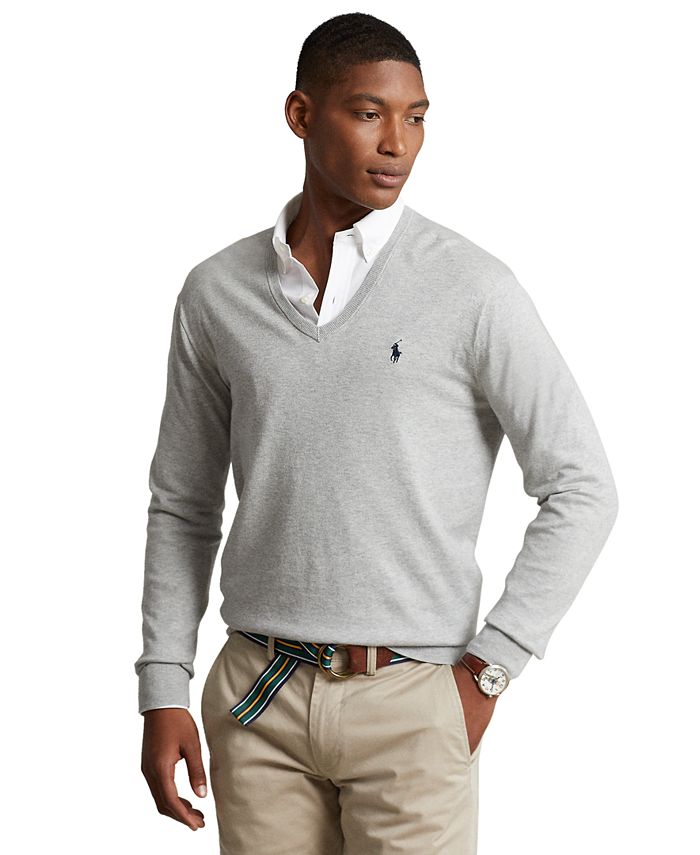Polo Ralph Lauren Men's Cotton V-Neck Sweater & Reviews - Sweaters - Men -  Macy's