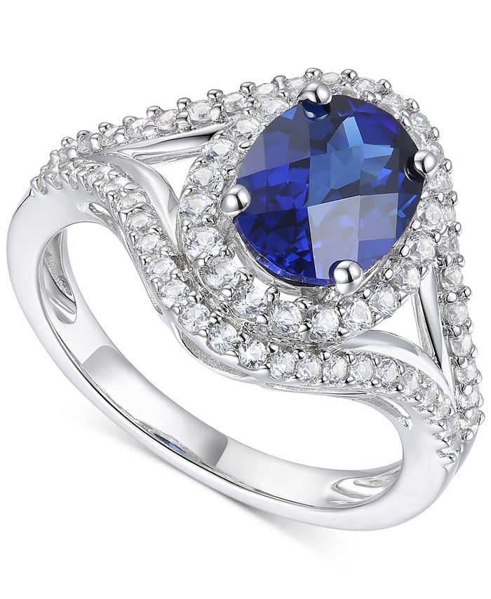 Macy's Lab-Created Blue Sapphire (2 ct. t.w.) and White Sapphire (3/4 ...