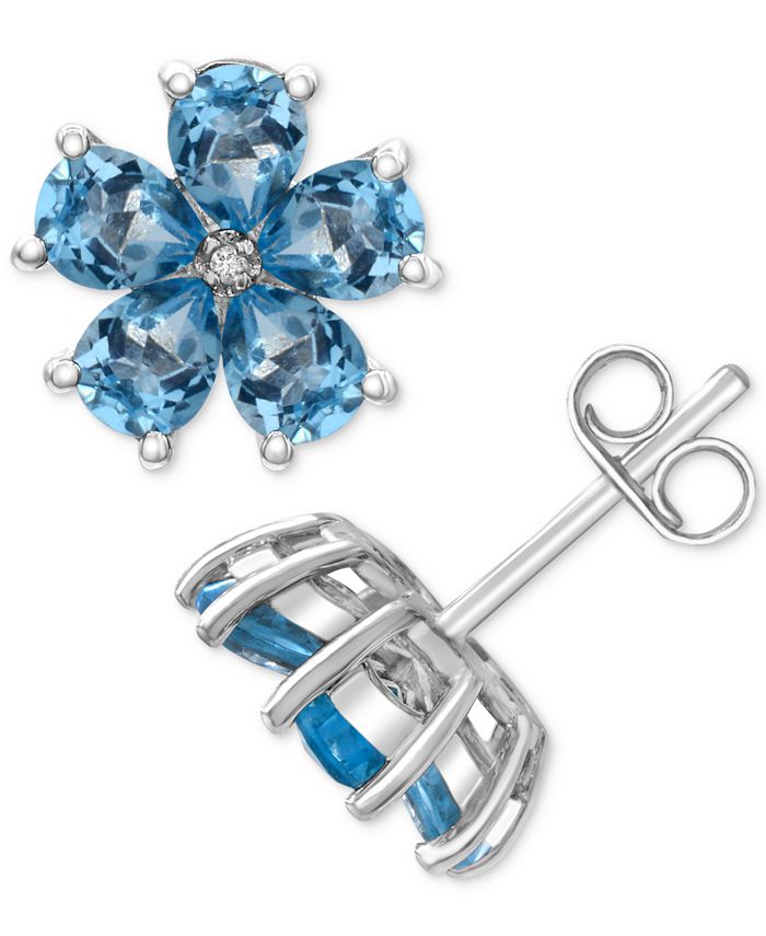 Diamond flower stud earrings macys online