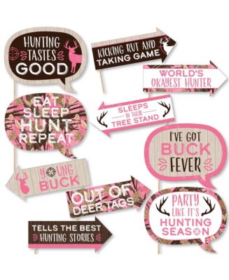 Big Dot of Happiness Funny Pink Gone Hunting - Deer Hunting Girl Camo ...