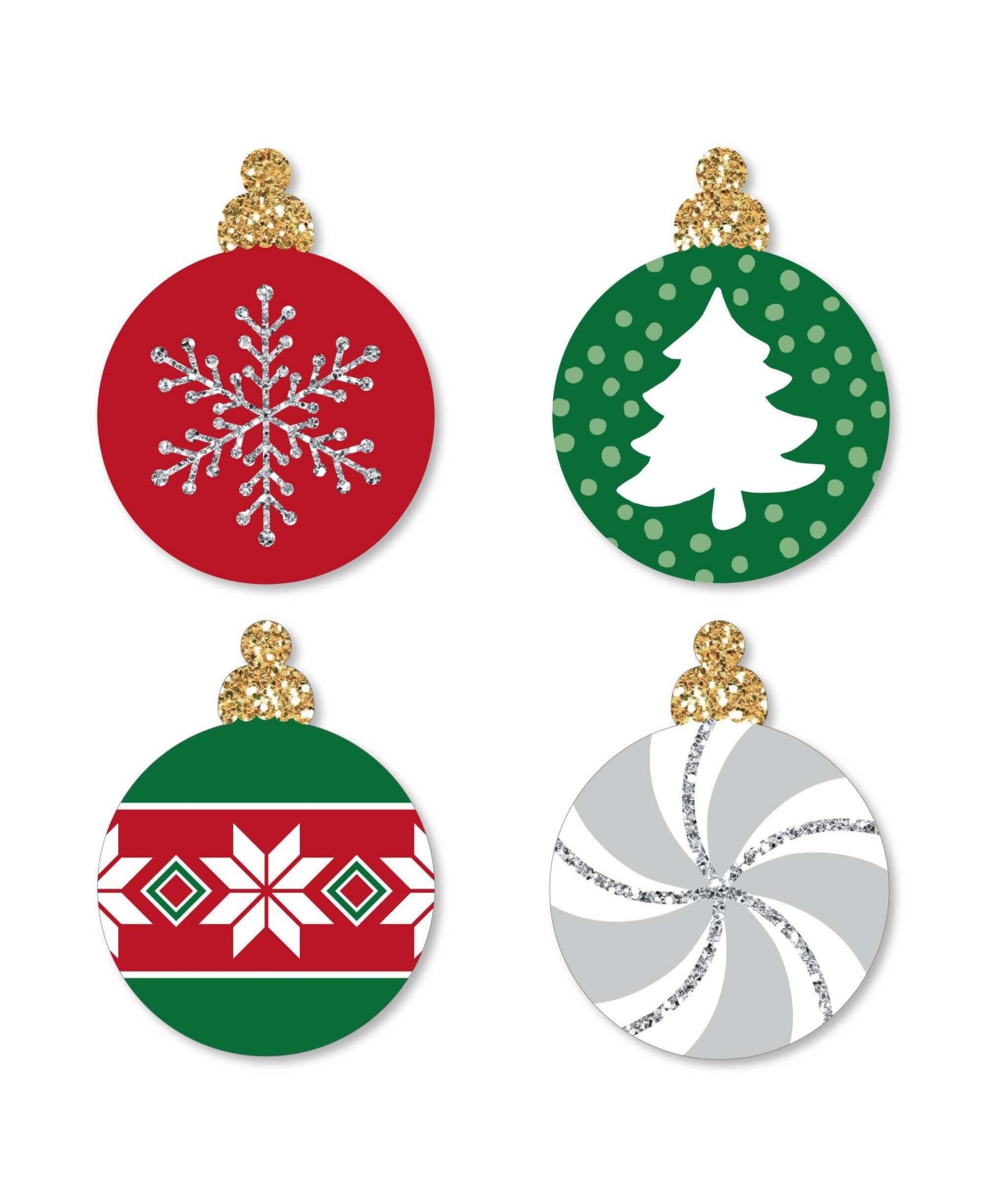 Ornaments - Diy Shaped Holiday and Christmas Party Cut-Outs - 24 Ct
