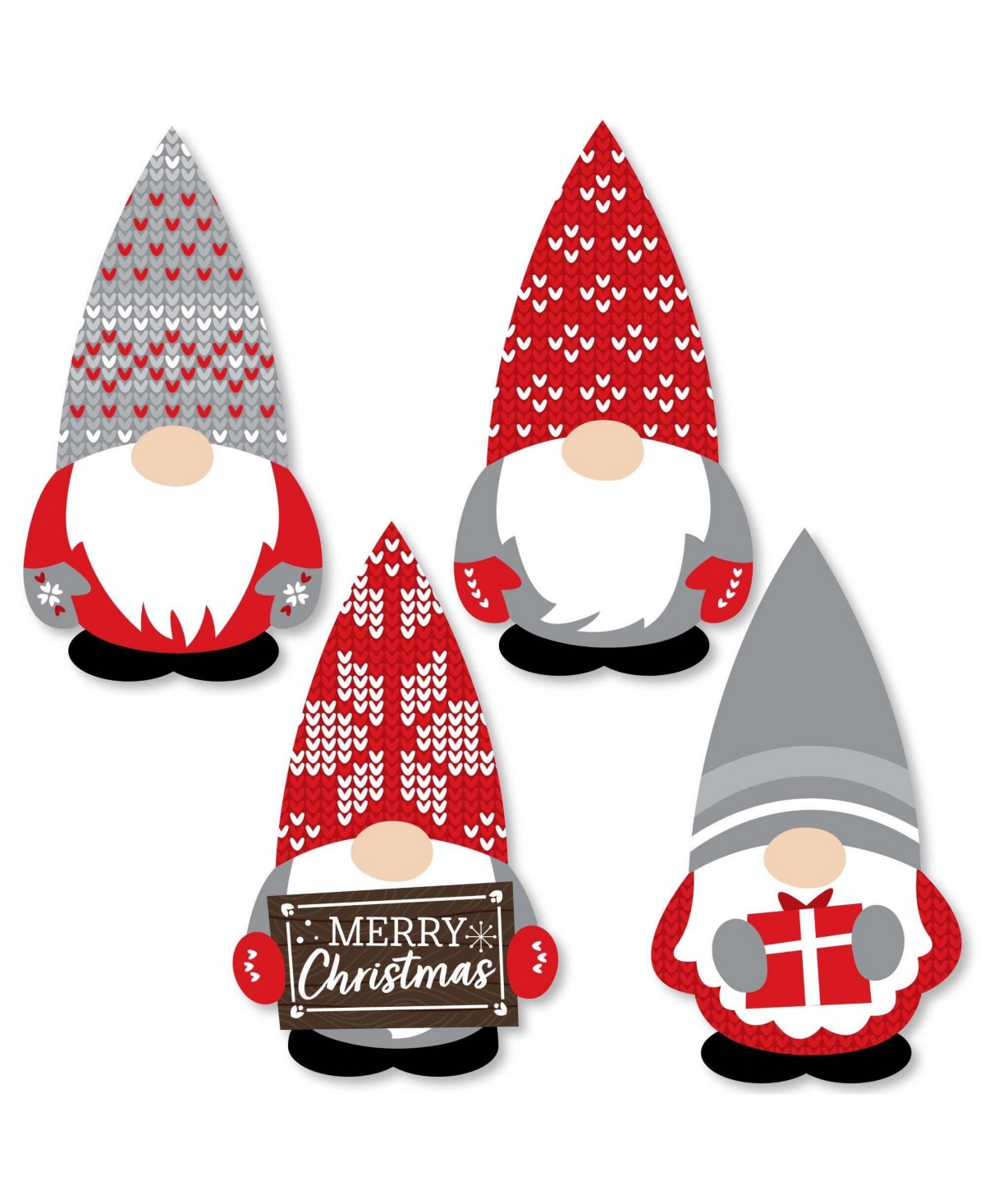 Christmas Gnomes - Diy Shaped Holiday Party Cut-Outs - 24 Ct