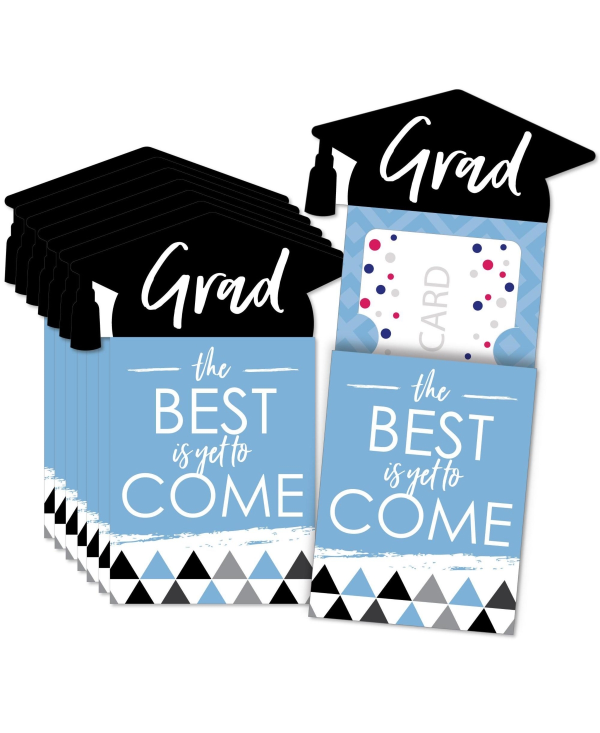 Light Blue Grad - Best is Yet to Come - Money & Nifty Gifty Card Holders - 8 Ct