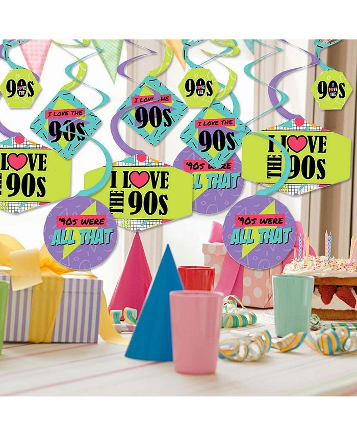 Big Dot of Happiness 90's Throwback - 1990s Party Hanging Decor - Party ...