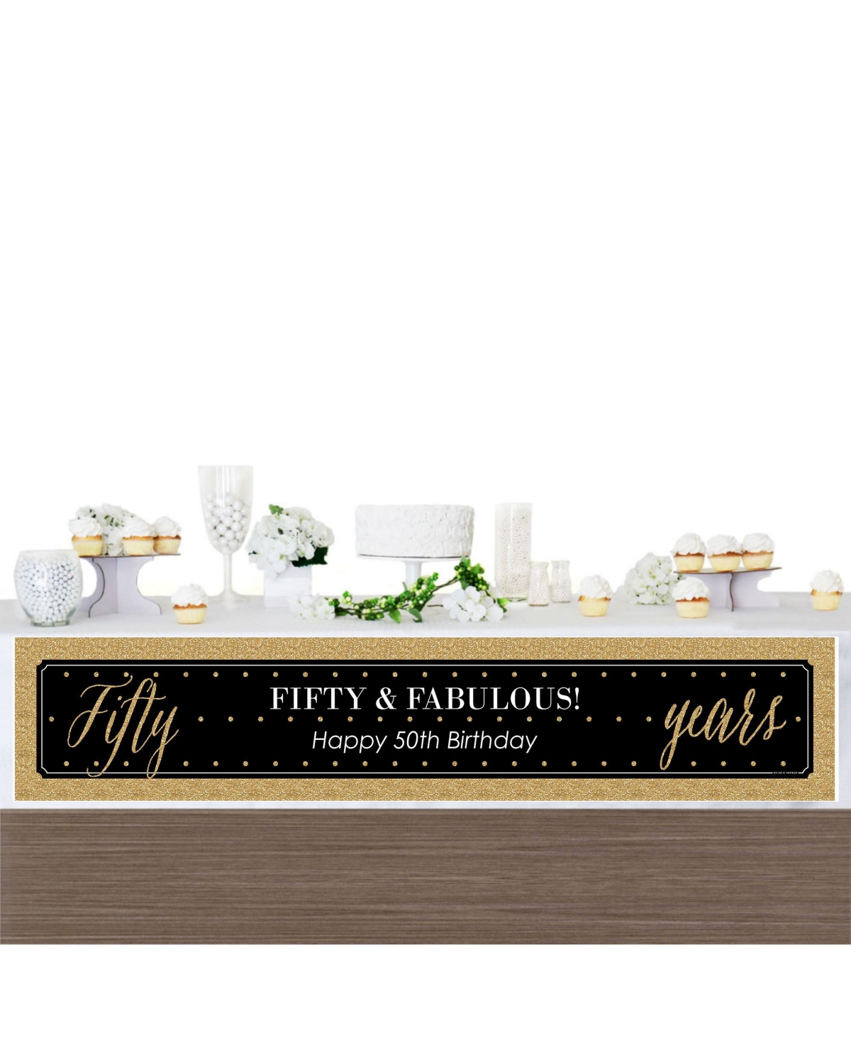Big Dot Of Happiness Chic 50th Birthday - Black and Gold - Happy ...