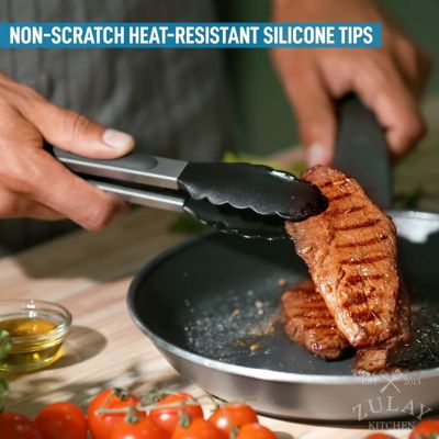 Premium Set of Stainless Steel Tongs 2-Pc.