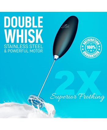 Zulay Kitchen Double Whisk Milk Frother With Stand - Macy's
