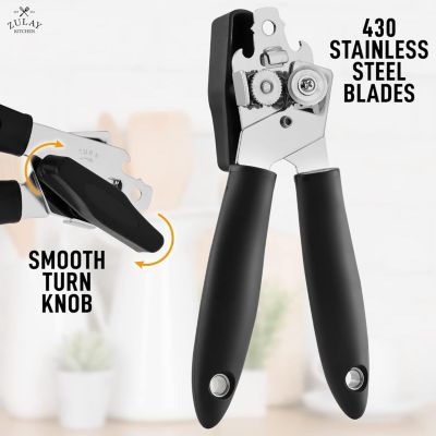 Soft Edge Can Opener With Stainless Steel Blades and Large Turn Knob