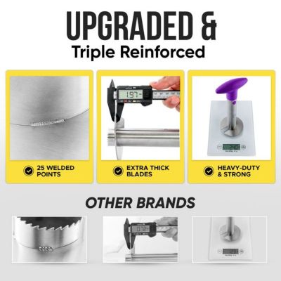 Heavy Duty 2pc Pineapple Corer & Slicer Set – Includes Eye Removal Tool with Reinforced Blade