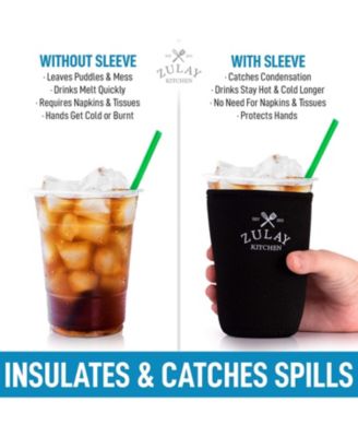 Reusable Neoprene Medium Coffee Sleeve – Fits 22oz to 24oz Iced Cups