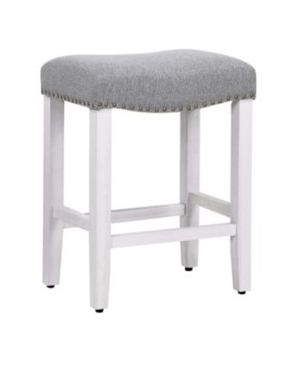 24" Upholstered Saddle Seat Counter Stool (Set of 2)