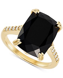 Onyx (7-1/2 ct. t.w.) and Cubic Zirconia Statement Ring in 14k Gold-Plated Sterling Silver