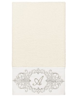 Turkish Cotton Monica Embellished Towel 3 Piece Set - Cream