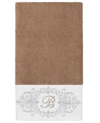 Turkish Cotton Monica Embellished Towel 3 Piece Set - Latte