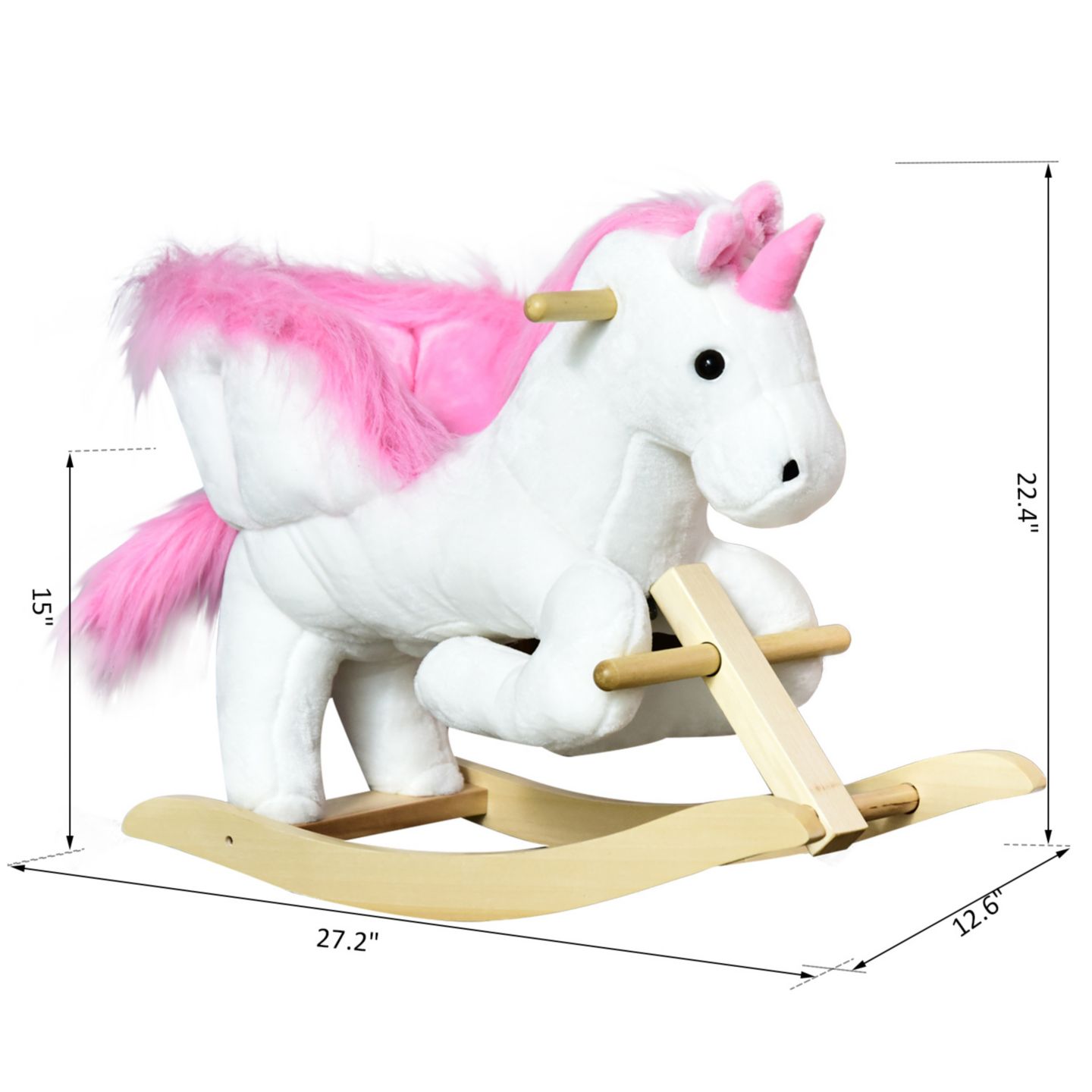 Детская мягкая игрушка Qaba Unicorn Singing Plush Rocking Chair, Ages 18-36 Months — фото 2