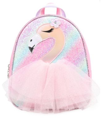 girls mini flamingo backpack Cute Adorable Pink Stuffed Animal made from soft Black Classic Flamingo Mini Backpack
