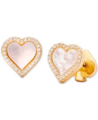 kate spade new york - Gold-Tone Mother-of-Pearl Heart Stud Earrings