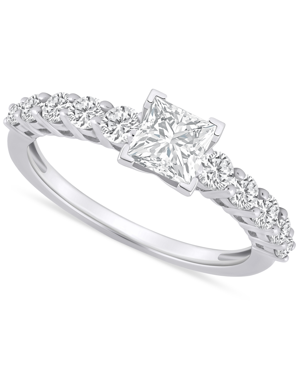 Macy's Diamond Princess Engagement Ring (1 Ct. T.w.) In 14k Gold In White Gold