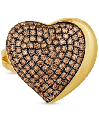 GODIVA x Le Vian&reg; Chocolate Diamond Heart Ring (1-1/5 ct. t.w.) in 14k Gold