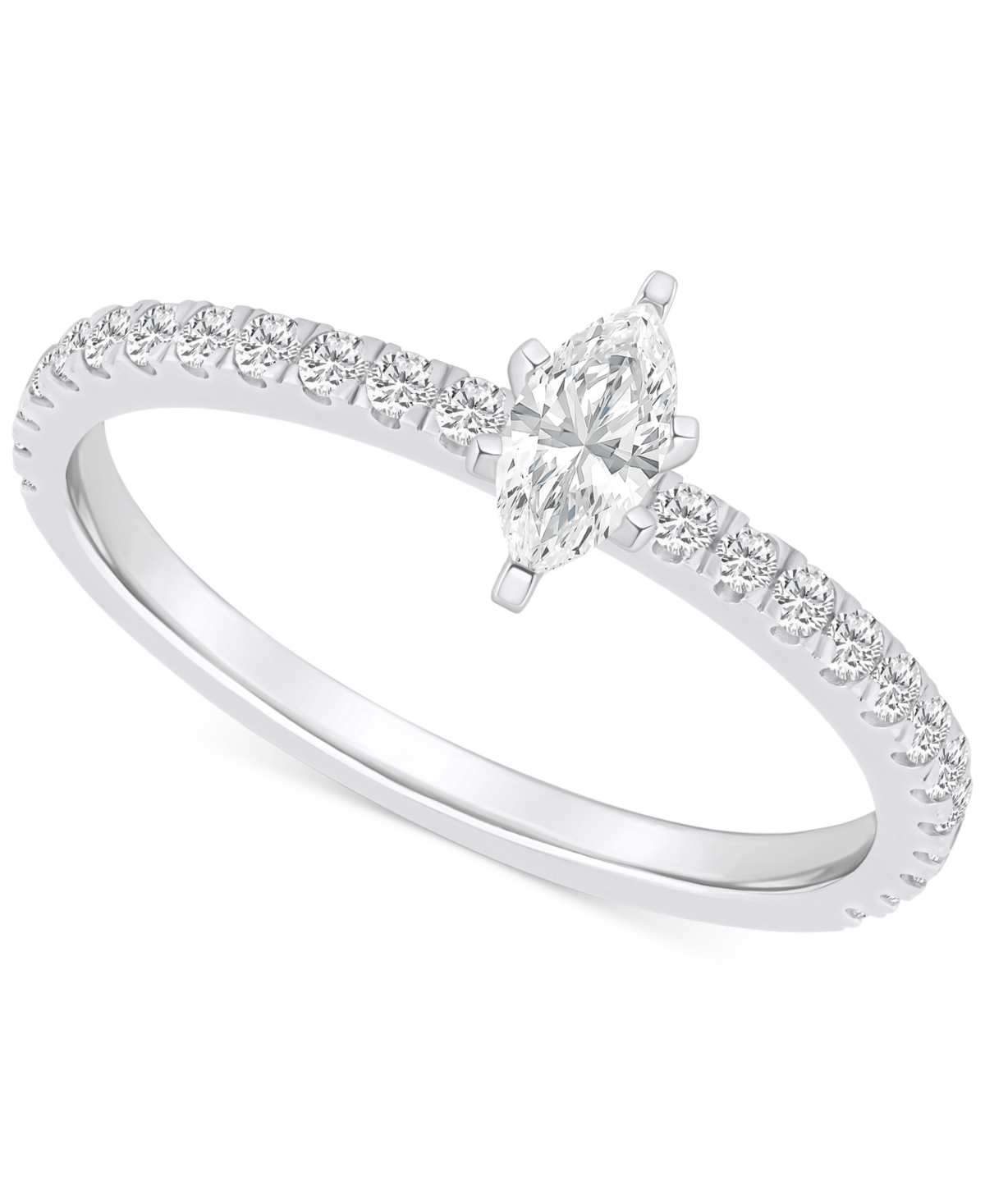 Macy's Diamond Marquise Engagement Ring (1/2 Ct. T.w.) In 14k Gold In White Gold