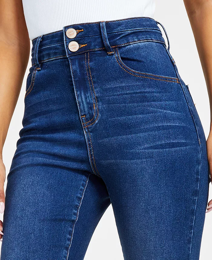 Curvy High Rise Double Button Skinny Jeans - thumbnail 3