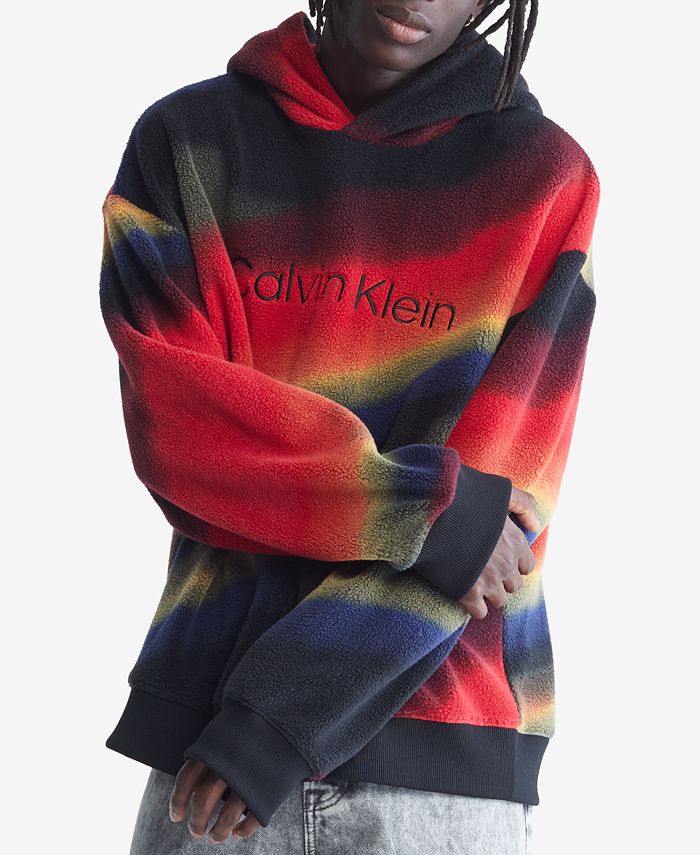 Calvin Klein Men's Relaxed-Fit Printed Logo Sherpa Hoodie & Reviews -  Casual Button-Down Shirts - Men - Macy's