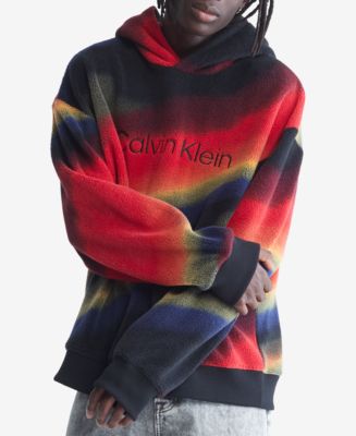 Calvin Klein Men's Relaxed-Fit Printed Logo Sherpa Hoodie - Macy's