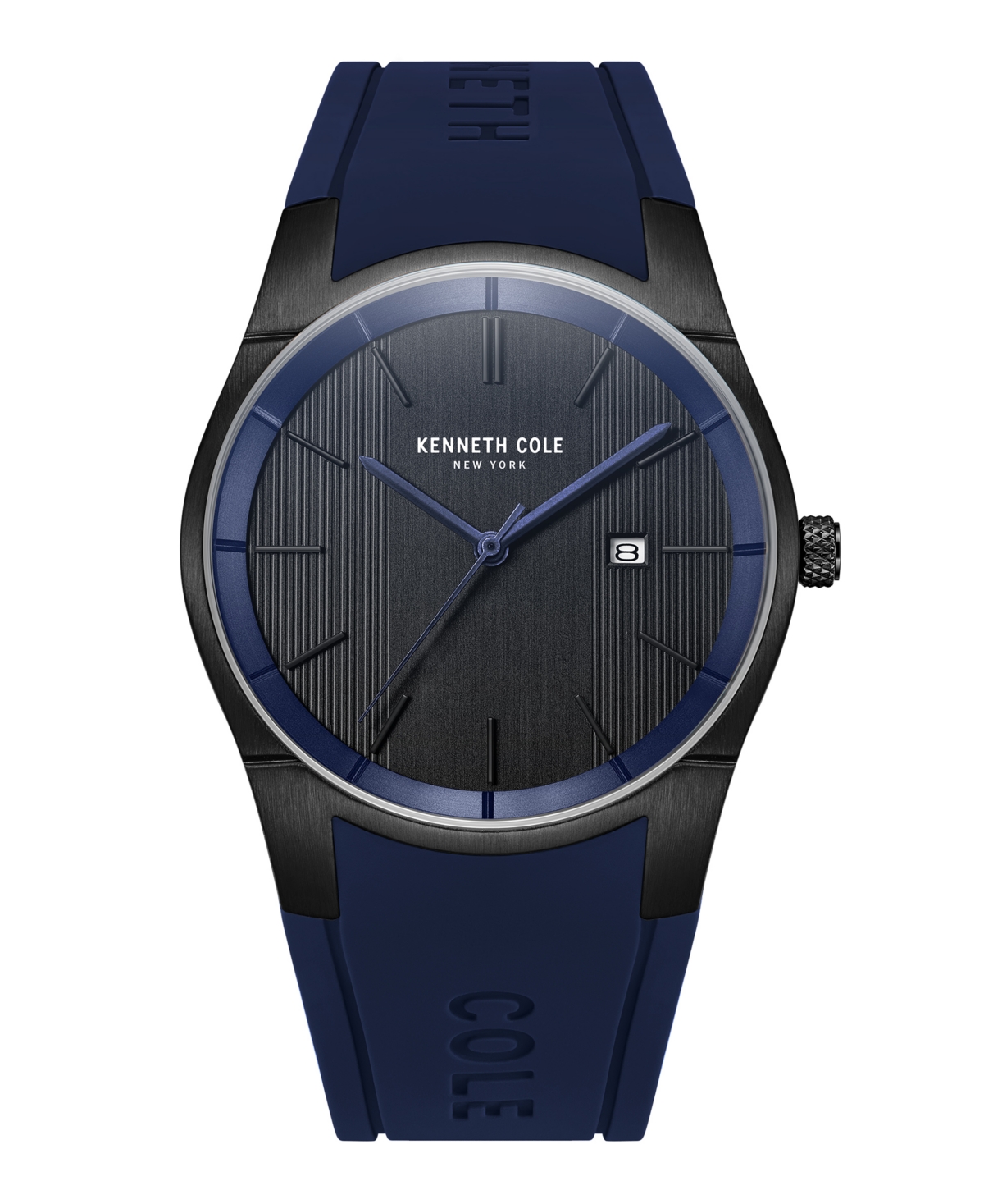 Men's Modern Classic Blue Silicone Strap Watch 42mm - Blue