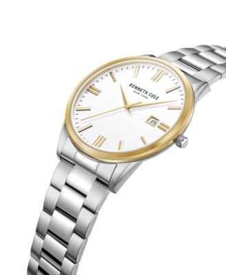 Men's Modern Classic Silver-Tone Stainless Steel Bracelet Watch 42mm