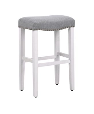 29" Upholstered Saddle Seat Bar Stool (Set of 2)