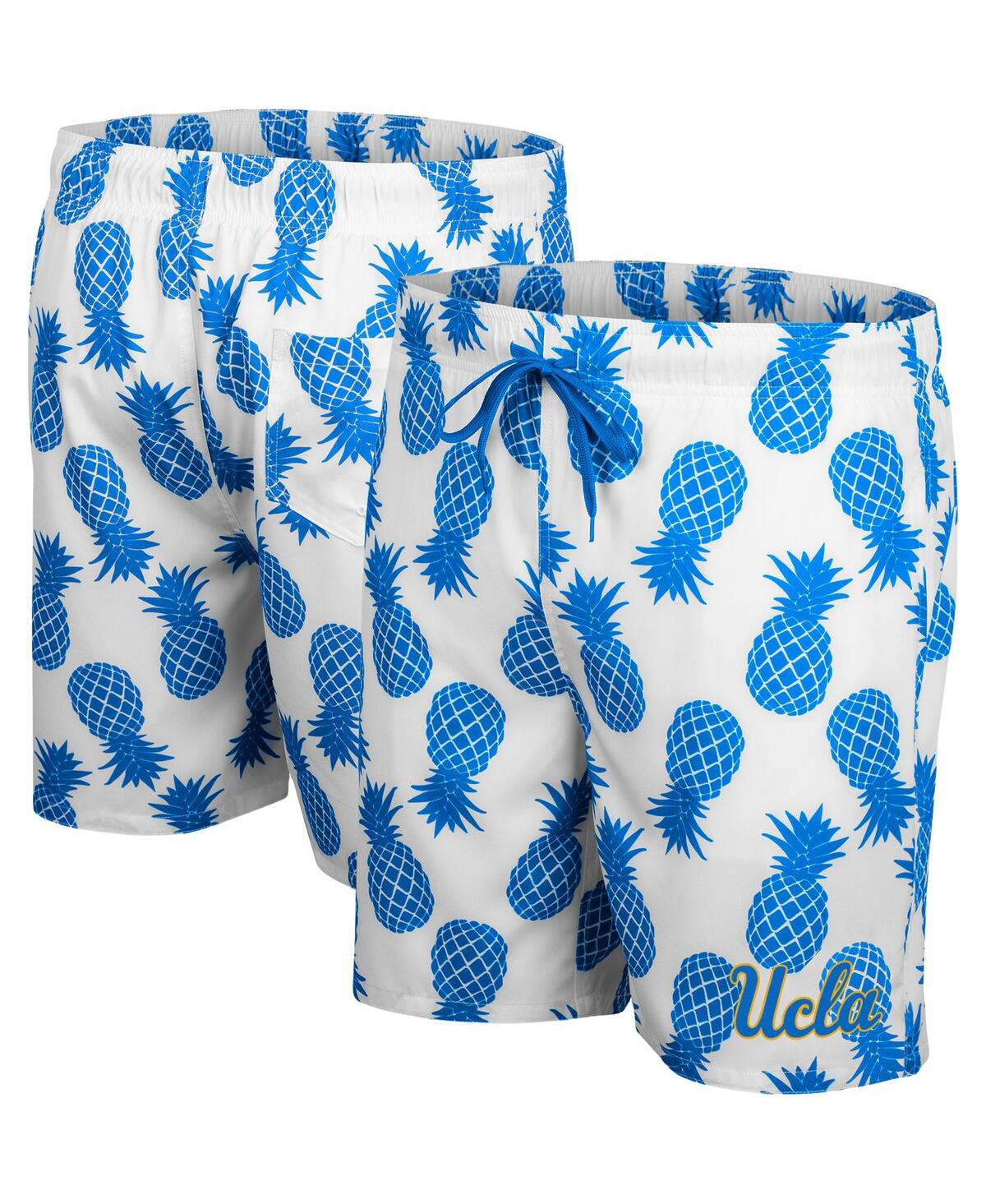 Shop Colosseum Men's  White, Blue Ucla Bruins Pineapple Swim Shorts In White,blue