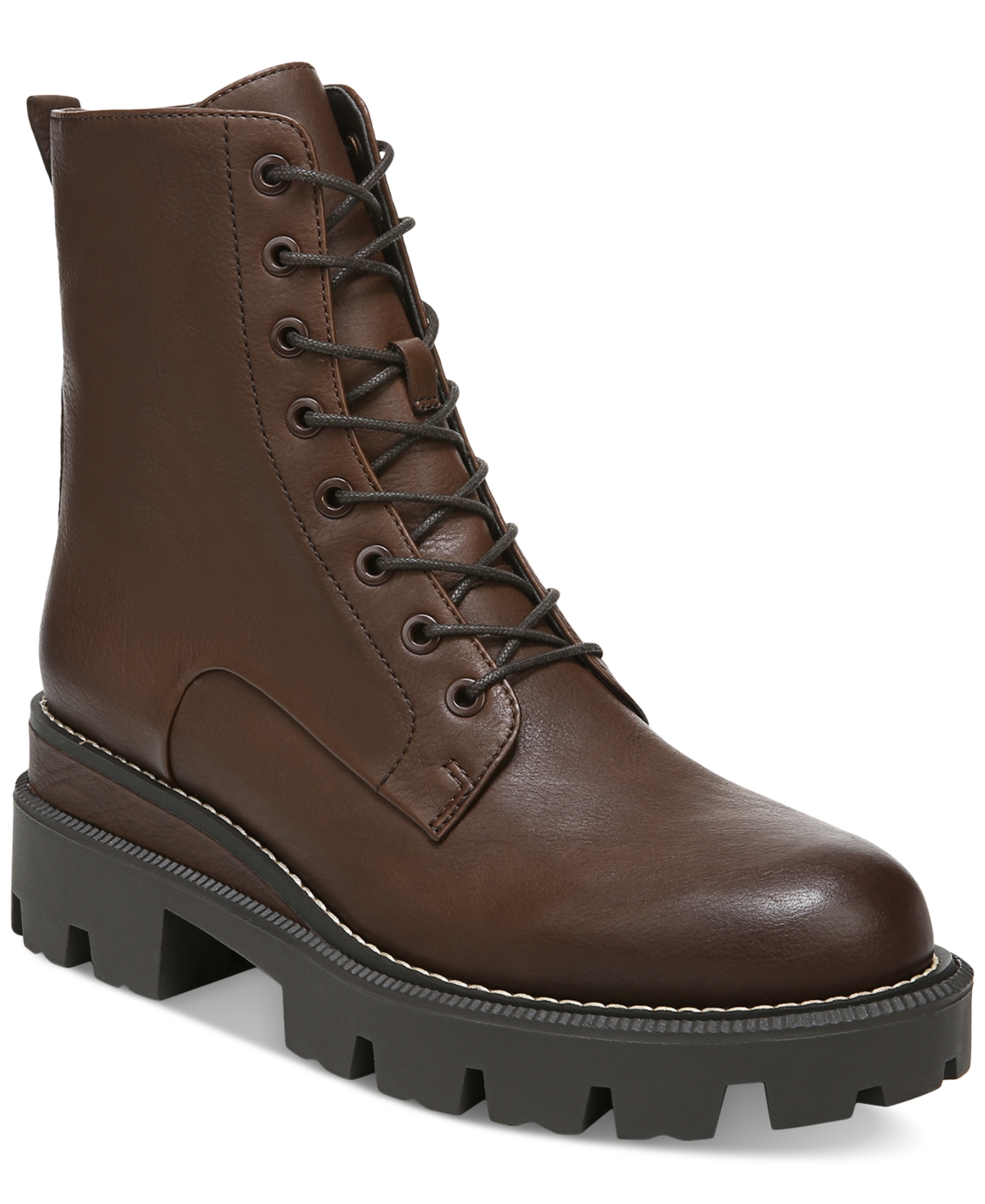 Sam Edelman Garret Combat Platform Boot - Medium In Dark Brown