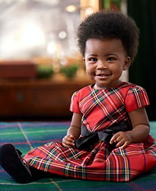 Baby Girls Plaid Fit and Flare Dress and Bloomer, 2 Piece Set