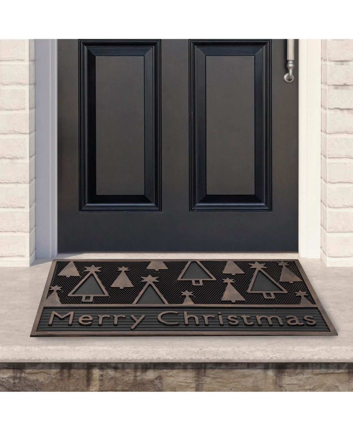 Northlight Merry Christmas Doormat, 18" X 30" In Black