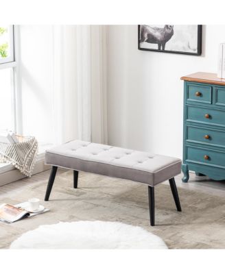 Velvet Tufted Bedroom Bench for Living Room & Entryway