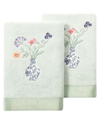 Turkish Cotton Stella Embellished 2-Pc. Hand Towel Set