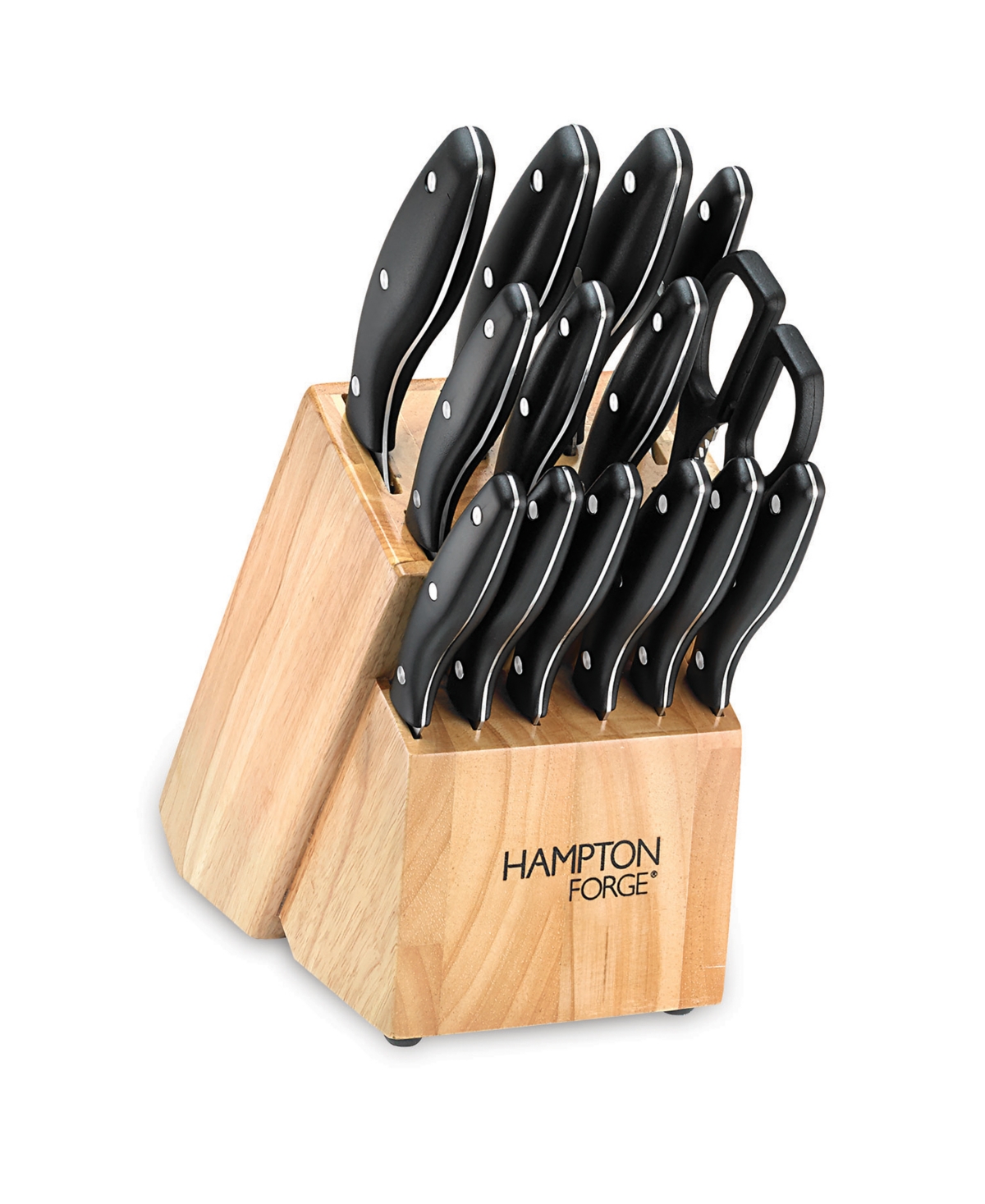 Hampton Forge 15 Piece Rochester Block Cutlery Set In Black