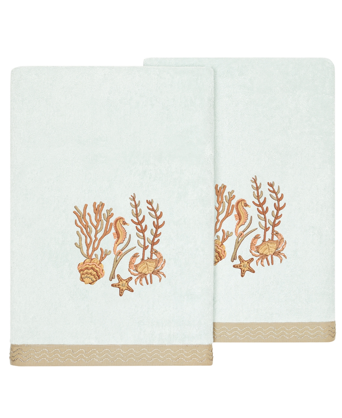 Linum Home Turkish Cotton Aaron Embellished -Pc. Bath Towel Set