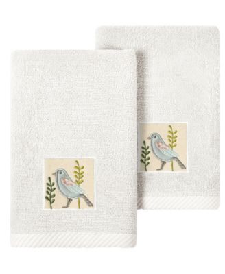 Turkish Cotton Belinda Embellished 2-Pc. Fingertip Towel Set
