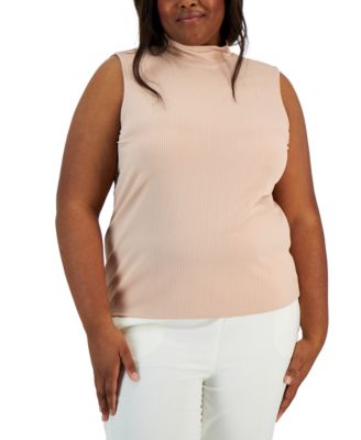 Plus size sleeveless mock turtleneck shell best sale