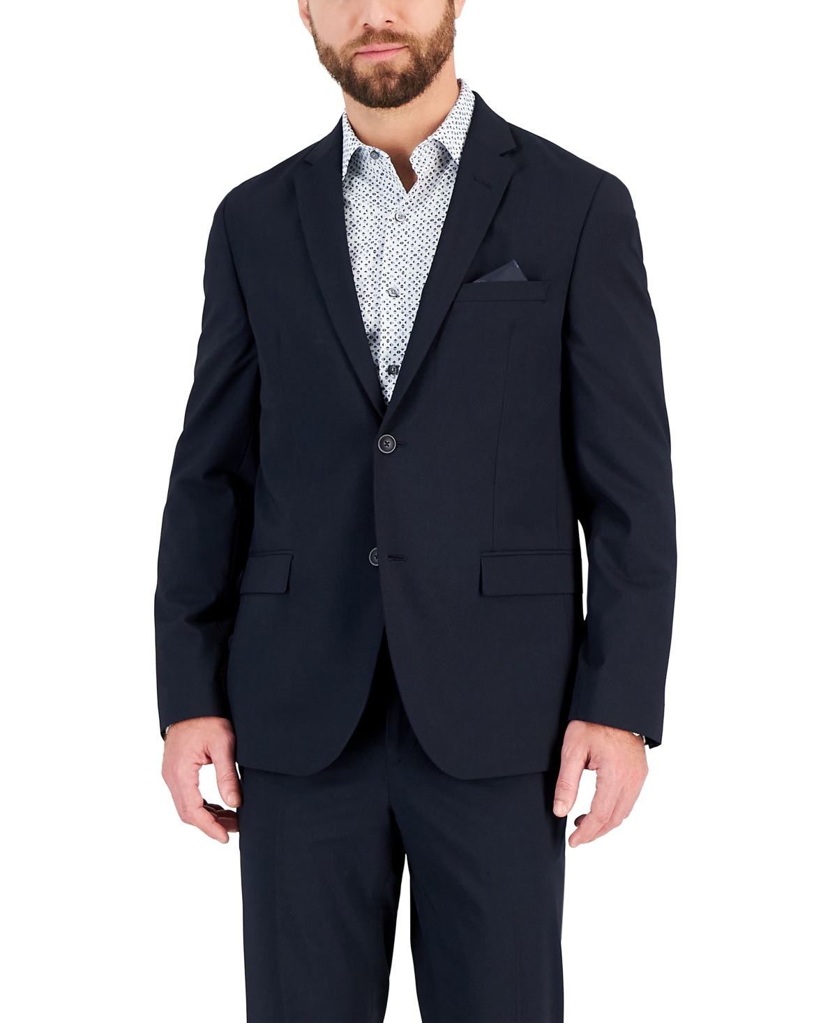 Men's Slim-Fit Spandex Super-Stretch Suit Jacket - White