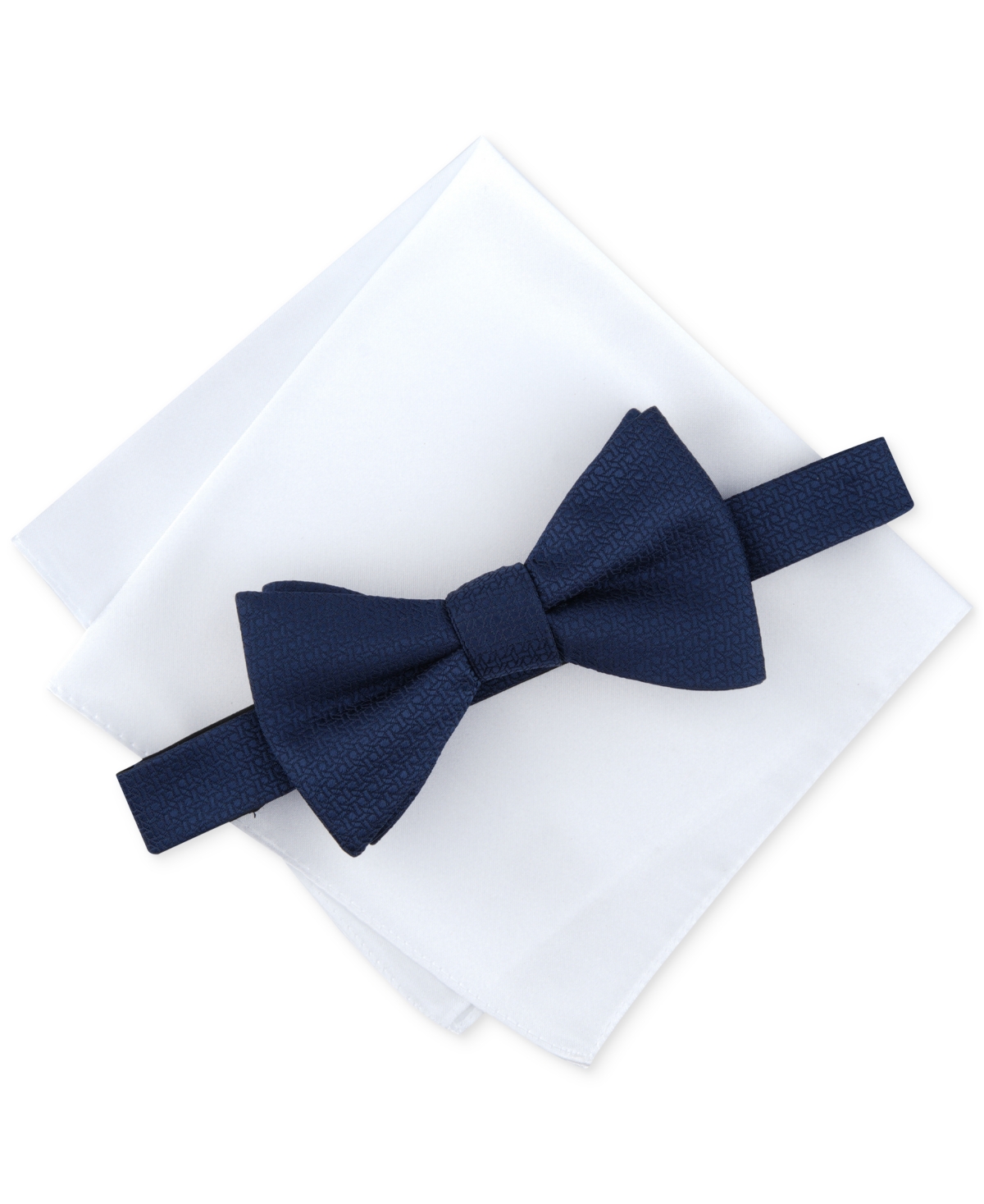 Shop Alfani Men's 2-pc. Bow Tie & Pocket Square Set, Created For Macy's In Navy
