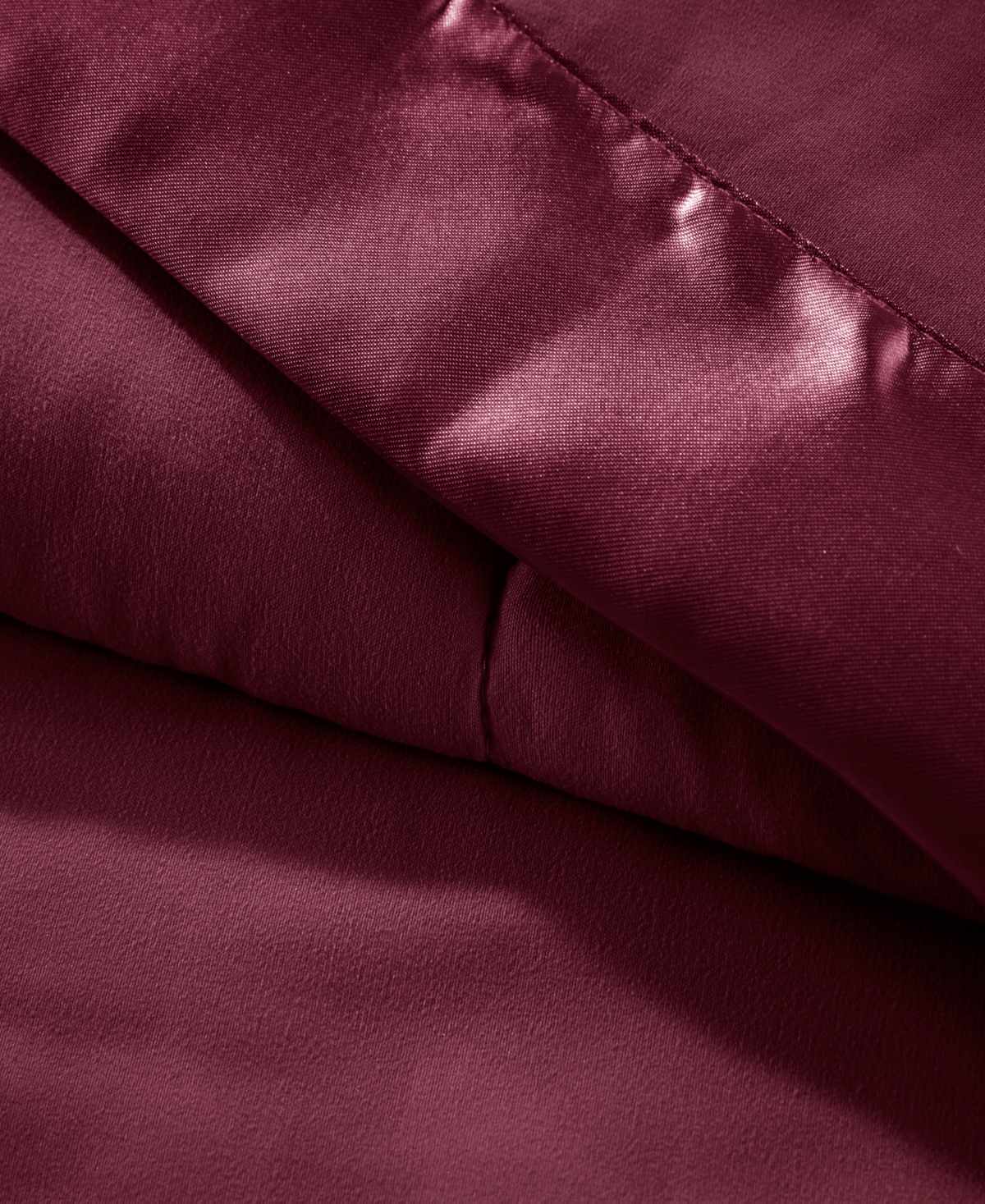 Madison Park Windom Lightweight Down Alternative Satin Trim Blanket, Full/queen In Burgundy