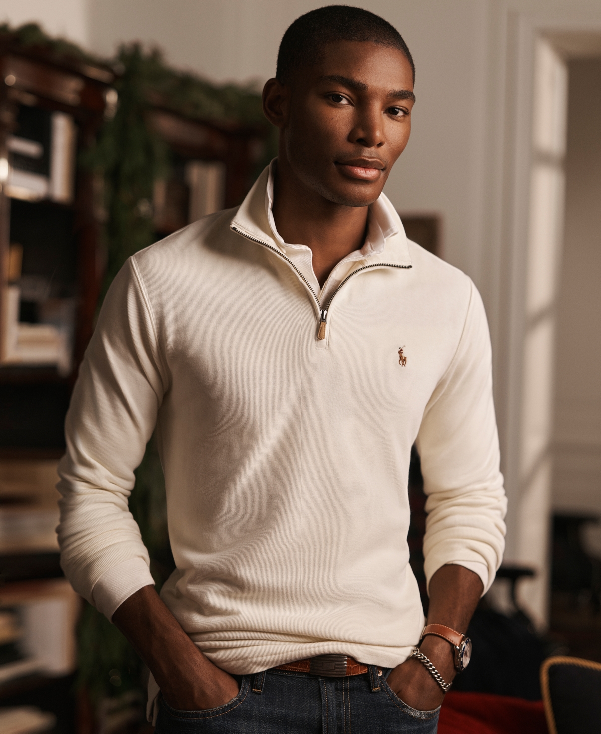 Polo Ralph Lauren Men's Estate-rib Cotton Quarter-zip Pullover In