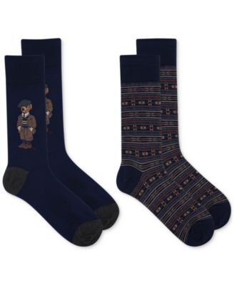 Polo Ralph Lauren - Men's Preppy Bear Socks, 2-Pack
