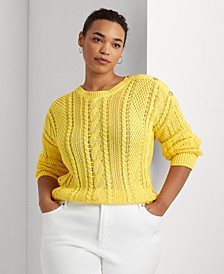 Plus Size Combed Cotton Sweater 