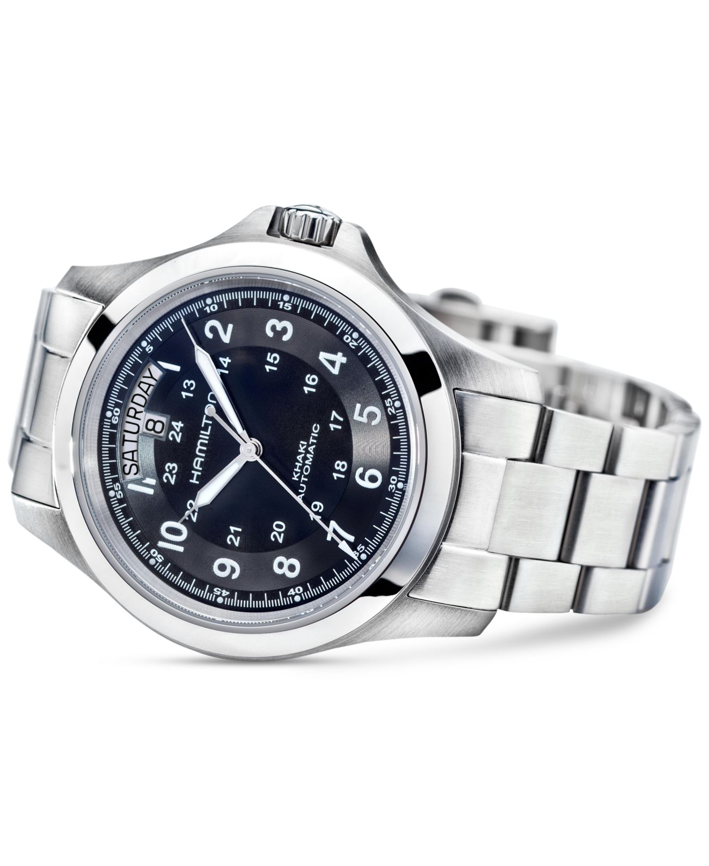 Мужские часы Hamilton Swiss Automatic Khaki King Stainless Steel Bracelet Watch 40mm H64455133 — фото 5