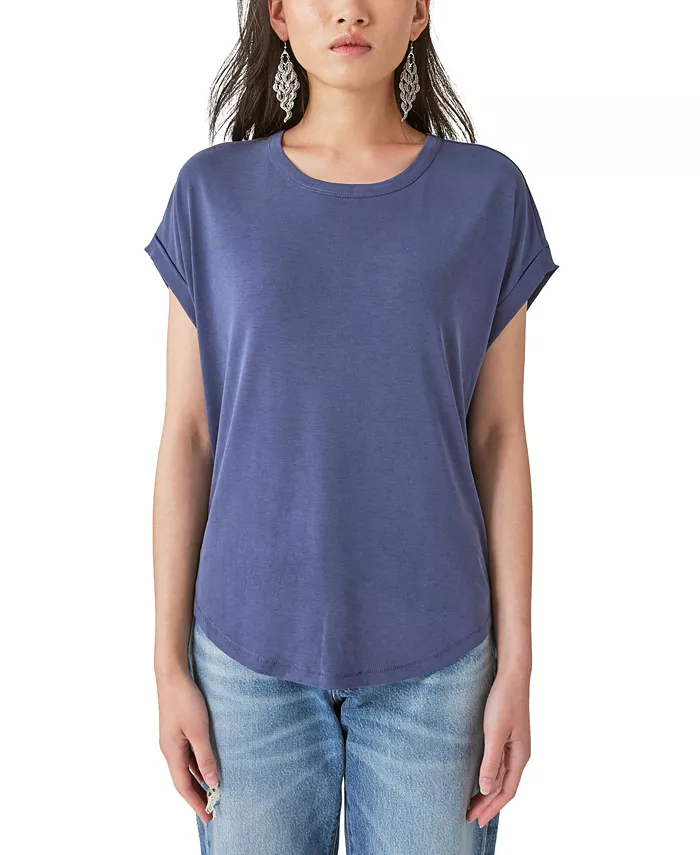 Women's Short Sleeve Sandwash Dolman T-Shirt - thumbnail 7